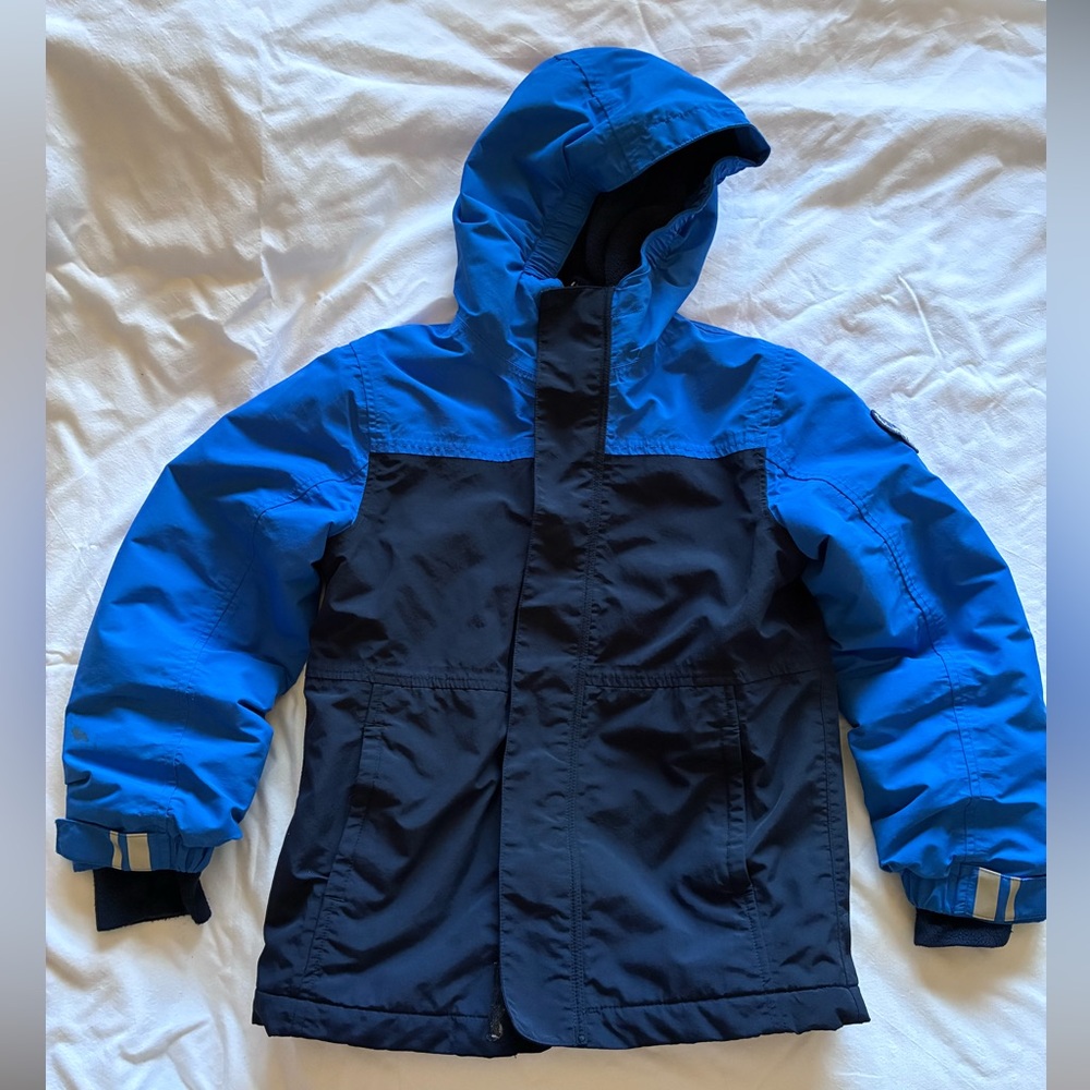 Lands' End Blue and Navy Hooded Puffer Jacket